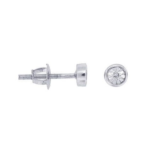 0.01 ct.t.w.Round Diamond Stud Earrings 14Kt White Gold