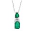 Natural Emerald and Diamond Pendant Necklace 14Kt Gold