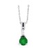 Genuine Emerald Diamond Pendant Necklace 14Kt White Gold 