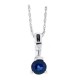 Genuine Sapphire Diamond Pendant Necklace 14Kt Gold 