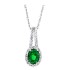 Genuine Emerald Diamond Pendant Necklace 10Kt White Gold