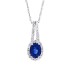 Sapphire and Diamond Pendant Necklace 14Kt White Gold 