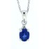 Blue Sapphire and Diamond Pendant Necklace 14Kt White Gold