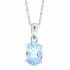 Genuine Aquamarine Pendant Necklace Sterling Silver 