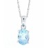 Genuine Aquamarine Pendant Necklace Sterling Silver 