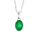 Genuine Emerald Pendant Necklace Sterling Silver 