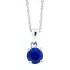 Round Natural Sapphire Pendant Necklace 14Kt White Gold 5mm