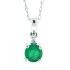 Genuine Emerald Diamond Pendant Necklace Sterling Silver 5MM