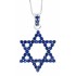 Sapphire Jewish Star Of David Pendant Necklace 10Kt Gold 