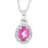 Pink Topaz Diamond Halo Pendant Necklace 10Kt Gold 