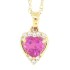0.66 ct.t.w.Heart Shaped Genuine Pink Topaz and Diamond Pendant Necklace 10Kt Yellow Gold 