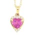 0.66 ct.t.w.Heart Shaped Genuine Pink Topaz and Diamond Pendant Necklace 10Kt Yellow Gold 