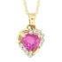 0.66 ct.t.w.Heart Shaped Genuine Pink Topaz and Diamond Pendant Necklace 10Kt Yellow Gold 