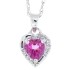 0.66 ct.t.w.Heart Shaped Genuine Pink Topaz and Diamond Pendant Necklace 10Kt White Gold 