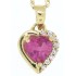 0.64 ct.t.w.Heart Shaped Genuine Pink Topaz and Diamond Pendant Necklace 10kt Yellow Gold 