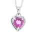 0.64 ct.t.w.Heart Shaped Genuine Pink Topaz and Diamond Pendant Necklace 10Kt White Gold 