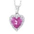 0.91 ct.t.w.Heart Shaped Genuine Pink Topaz and Diamond Pendant Necklace 10Kt White Gold 