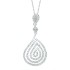 Swirling Diamond Pendant Necklace 10Kt White Gold 