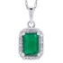 Emerald Cut Emerald Diamond Pendant Necklace 10kt Gold 