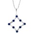 Sapphire and Baguette Diamond Pendant Necklace 14Kt Gold 