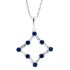 Sapphire and Baguette Diamond Pendant Necklace 14Kt Gold 