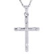 Diamond Cross Pendant Necklace 14Kt White Gold 