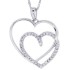 Entwined Heart Diamond Pendant Necklace 14Kt White Gold 