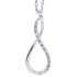 Swirling Diamond Pendant Necklace 10Kt White Gold 