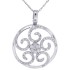 Swirling Diamond Pendant Necklace 10Kt White Gold 