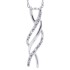 Swirling Diamond Pendant Necklace 14Kt White Gold 