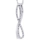 Swirling Diamond Pendant Necklace 14Kt White Gold 