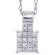 Round Diamond Pendant Necklace 14Kt White Gold 