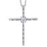 Genuine Diamond Cross Pendant Necklace 14Kt White Gold 