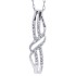 Swirling Diamond Pendant Necklace 14Kt White Gold 