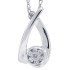 Round Diamond Pendant Necklace 14Kt White Gold 