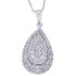 Tear Drop Shape Diamond Pendant Necklace 10Kt White Gold 