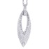 Diamond Leaf Pendant Necklace 14Kt White Gold 