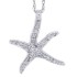 Diamond Star Fish Pendant Necklace 10Kt White Gold 