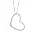 Diamond Heart Pendant Necklace 10Kt White Gold 