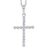 Diamond Cross Pendant Necklace 14Kt White Gold 