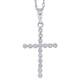 Diamond Cross Pendant Necklace 14Kt White Gold 