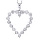 Illusion-Set Diamond Heart Pendant Necklace 14Kt White Gold 