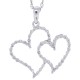 Diamond Heart Pendant Necklace 14Kt White Gold 