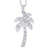 Diamond Palmetto Pendant Necklace 14Kt White Gold