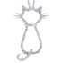 Diamond Cat Pendant Necklace 14Kt White Gold 
