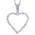 Diamond Heart Pendant Necklace 14Kt White Gold 