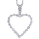 Diamond Heart Pendant Necklace 14Kt White Gold 