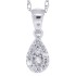 Tear Drop Diamond Pendant Necklace 14Kt White Gold 