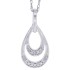 Tear Drop Diamond Pendant Necklace 14Kt White Gold 