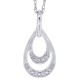 Tear Drop Diamond Pendant Necklace 14Kt White Gold 